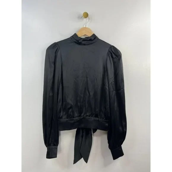 Cami NYC Valencia Long Sleeve Tie Open Back Women's Blouse Black Size: XXS NWOT - Picture 2 of 9